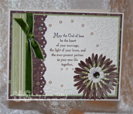  a wedding card with the main sentiment on the front instead of inside